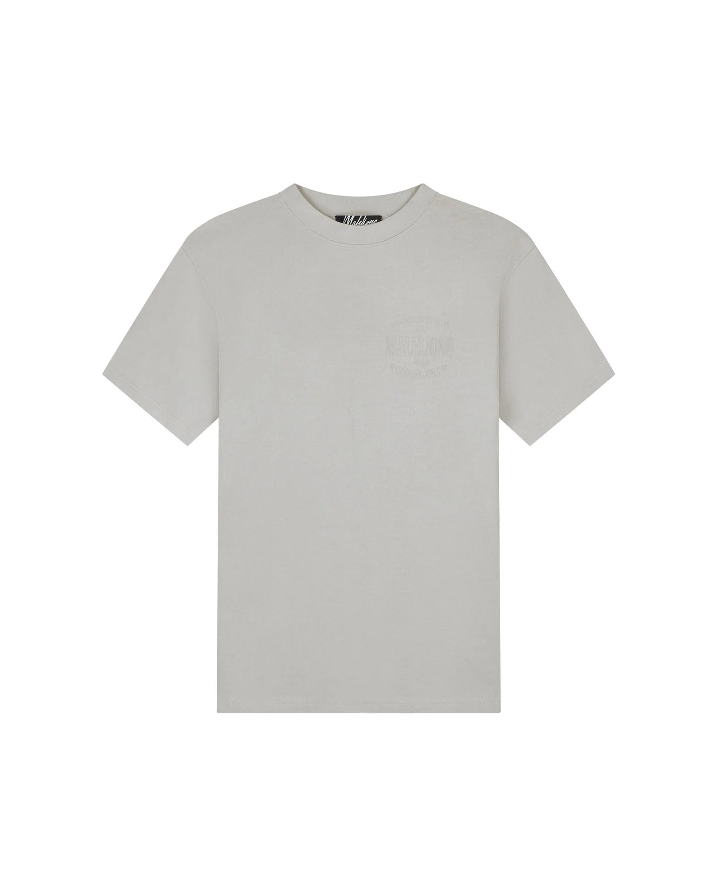 Malelions Men sprayed Social Club T-Shirt Pearl grey