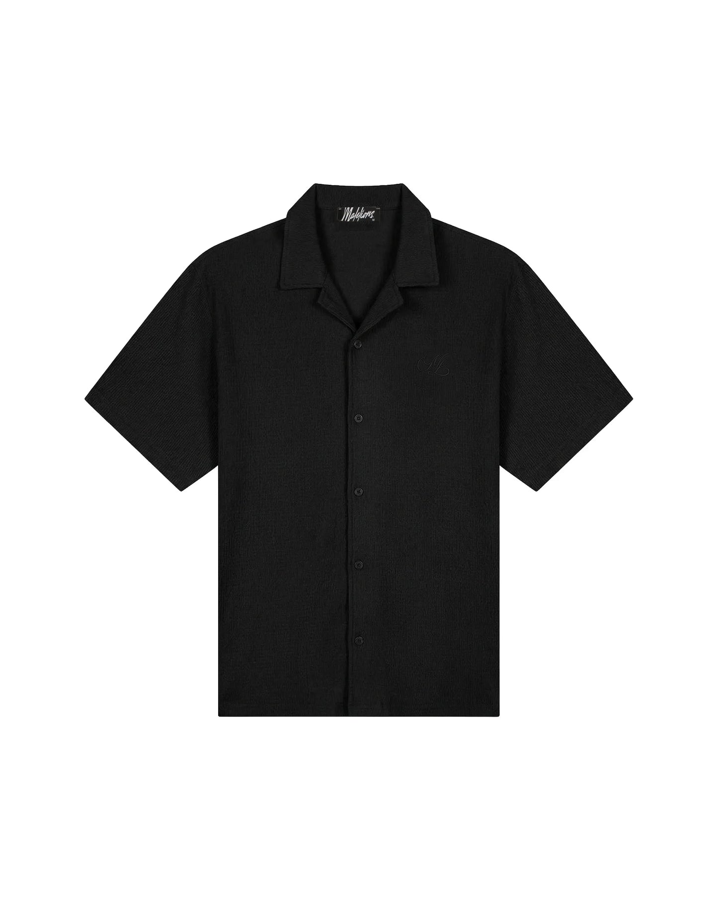 Malelions Men Emblem Seersucker Shirt Black