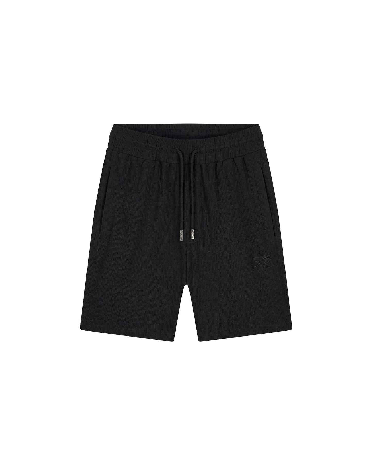 Malelions Men Emblem Seersucker Shorts Black