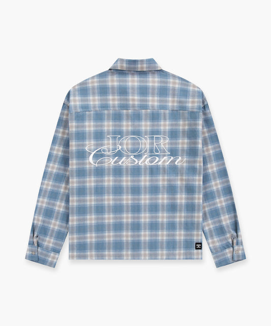 JorCustom Flannel Overshirt BountyBlue