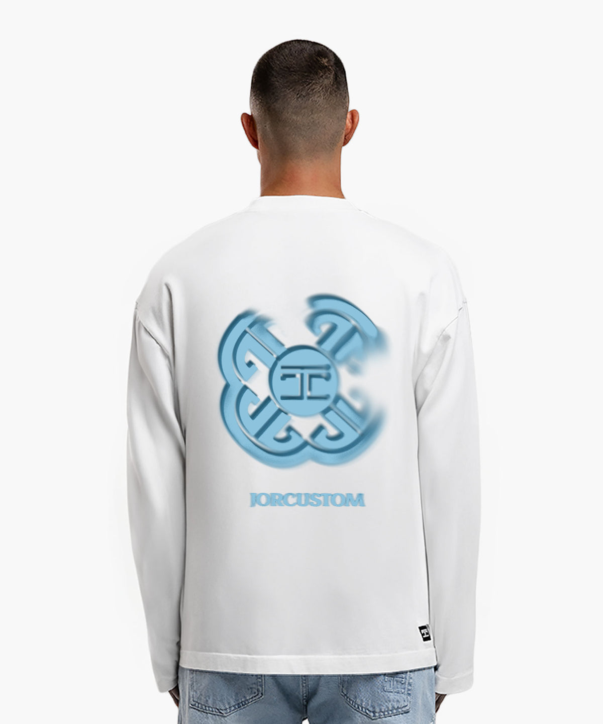 JorCustom Monogram Longsleeve T-Shirt White