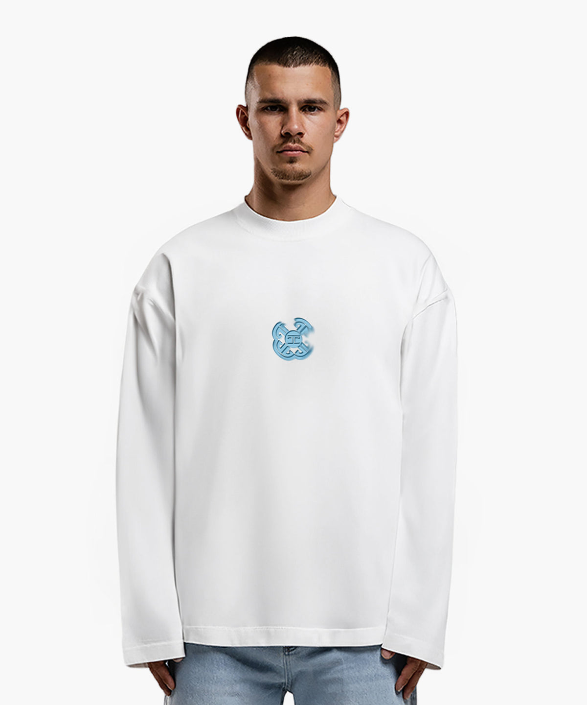 JorCustom Monogram Longsleeve T-Shirt White
