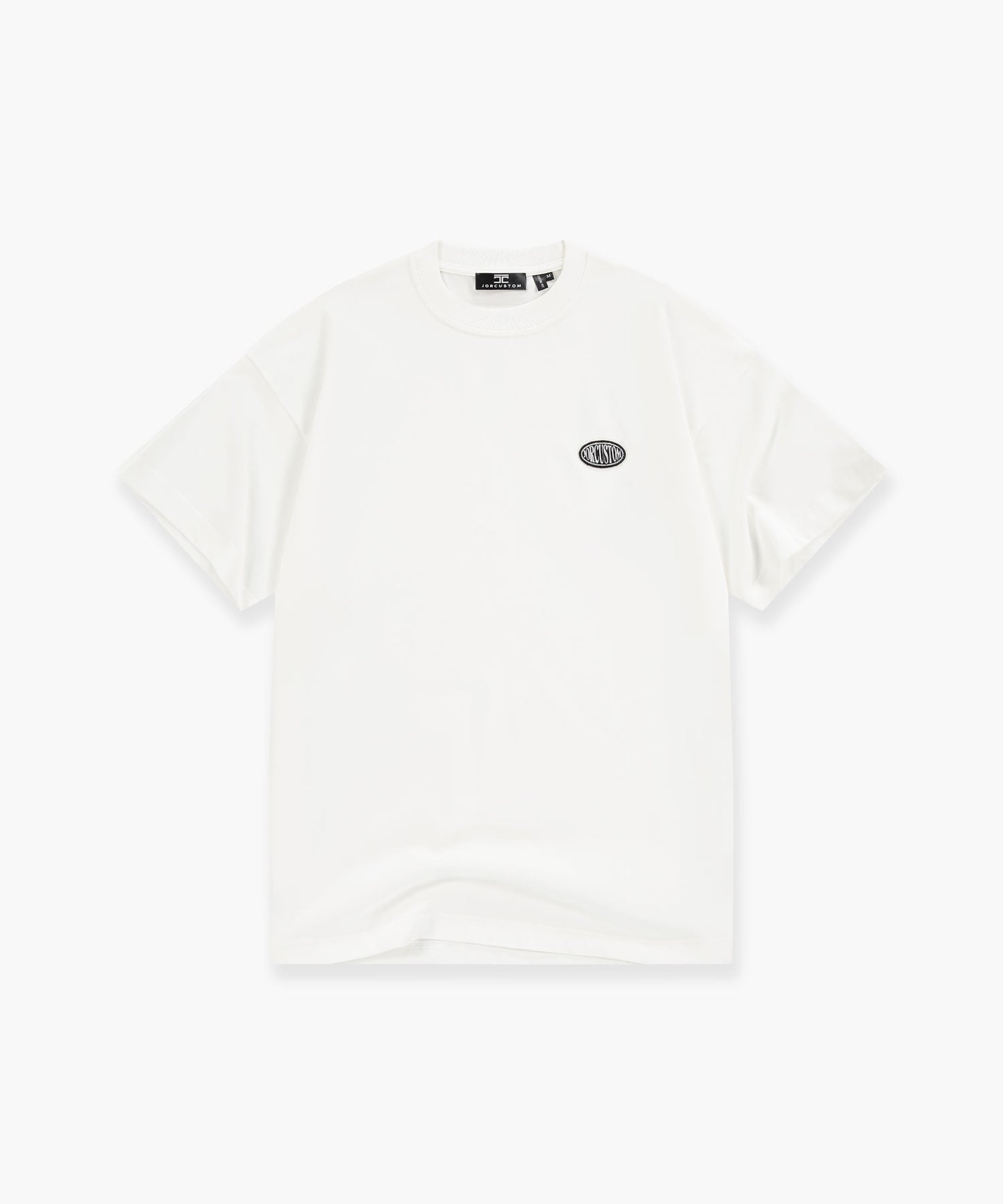 Stretched Mesh Set Loose Fit T-Shirt - White-Black