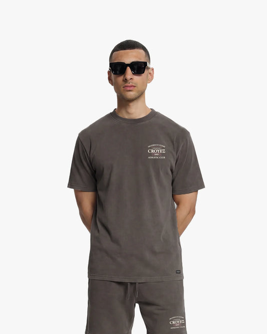 Croyez Overlay Fraternite T-Shirt Washed Brown