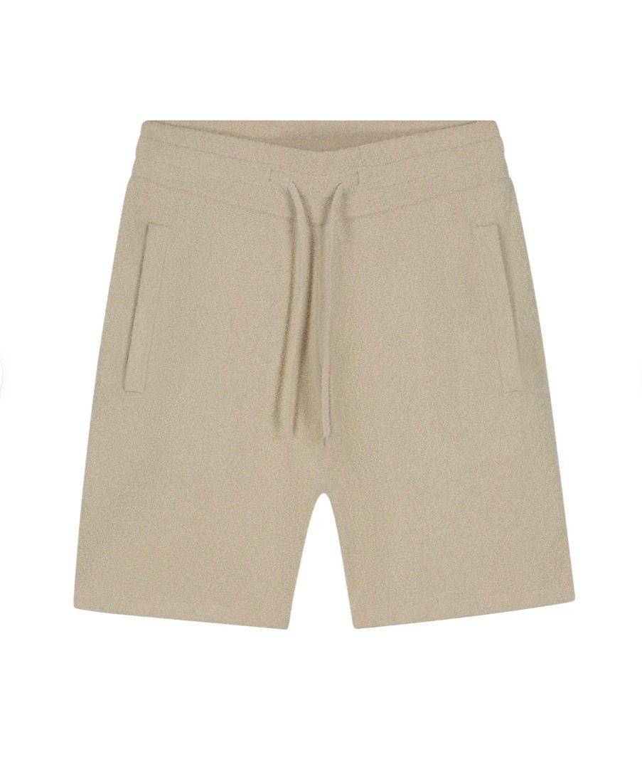 Malelions Men Bouclé Shorts - Light Taupe