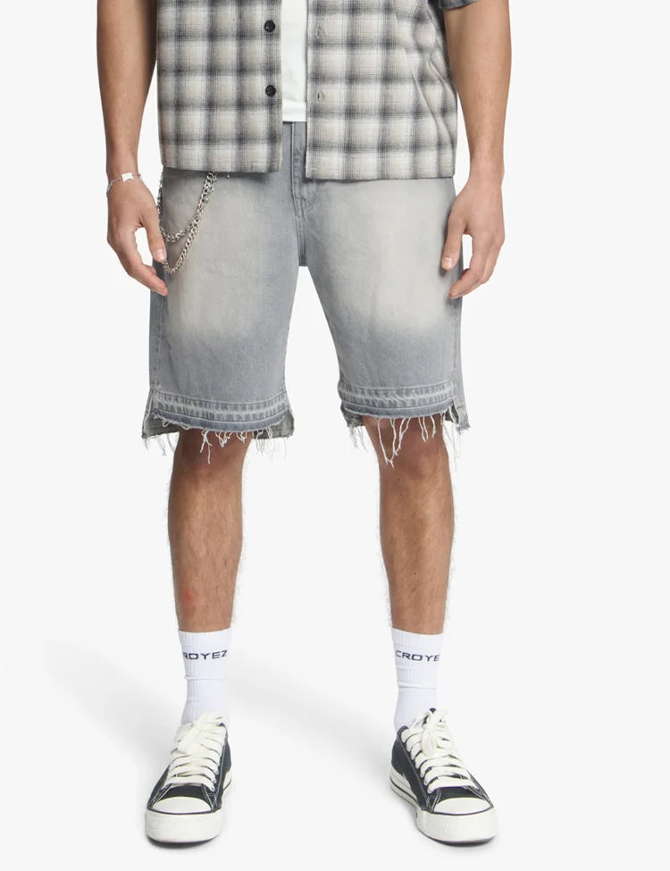 Croyez CD2 Stepped Hem Short - Light Grey