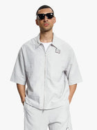 Croyez Crinkle Patch Shirt Light Grey