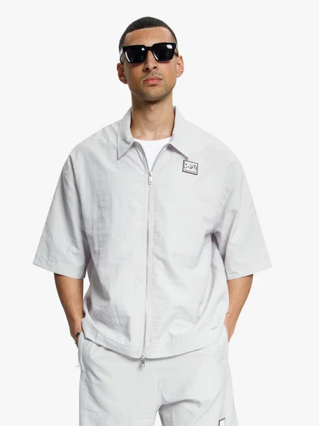 Croyez Crinkle Patch Shirt Light Grey
