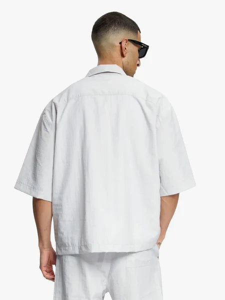 Croyez Crinkle Patch Shirt Light Grey