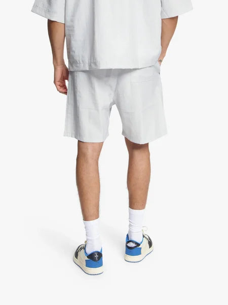 Croyez Crinkle Patch Shorts Light Grey