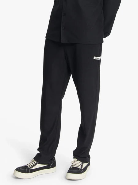 Croyez Plisse Straight Leg Pants Black
