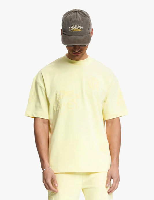 Croyez Initial Flower T-Shirt - Butter Yellow