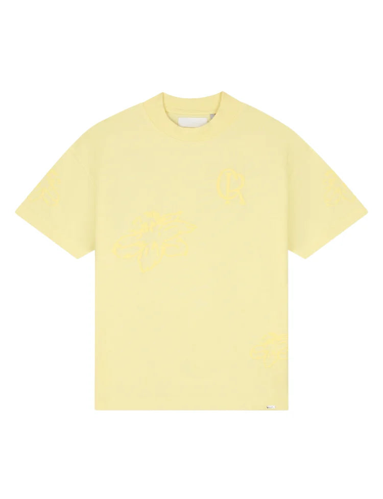 Croyez Initial Flower T-Shirt - Butter Yellow