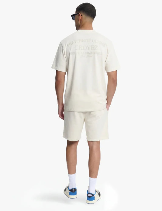 Croyez Overlay Fraternite Shorts - Off-White