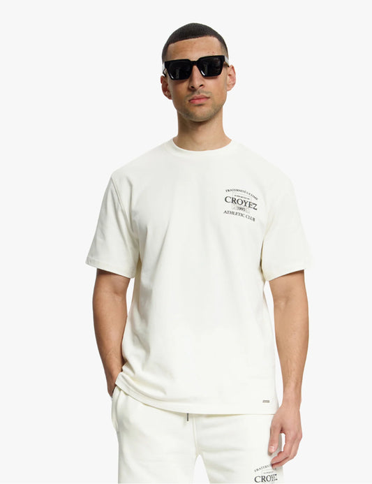 Croyez Overlay Fraternite T-Shirt - Off-White