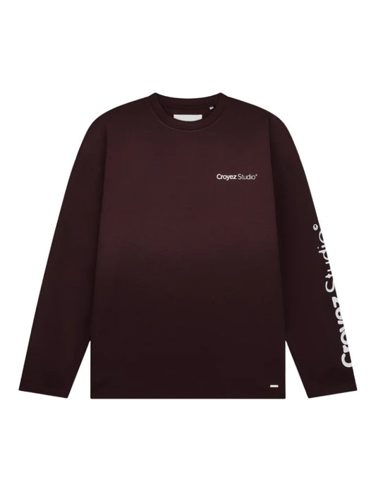 Croyez Studio Faded Longsleeve T-Shirt Raisin Red