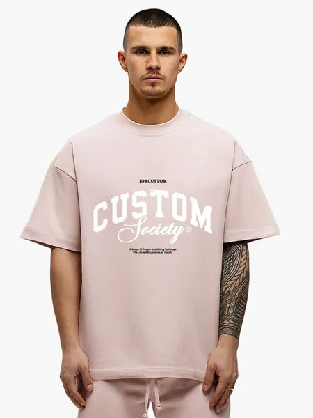 Summer Set Loose Fit T-Shirt CustomSociety  AshPink