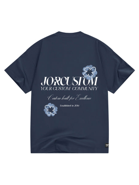 Flowers Loose Fit T-Shirt - MidnightBlue