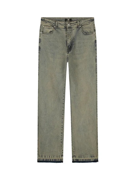 Open Hem Denim Straight Fit - Green