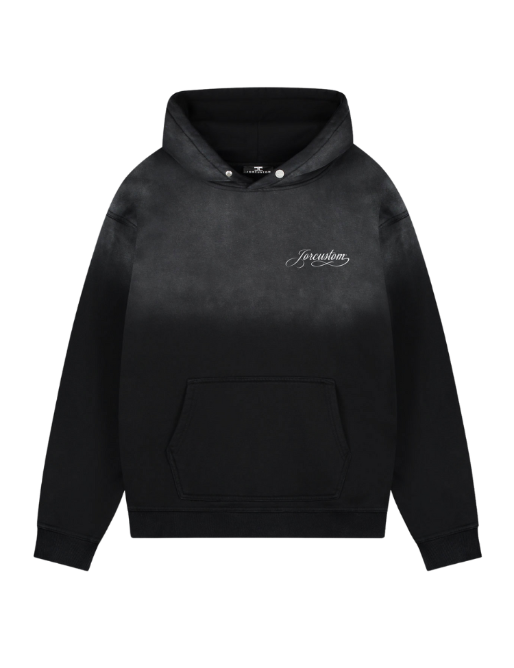 JorCustom Women Handscript Sunfade Oversized Hoodie - Black