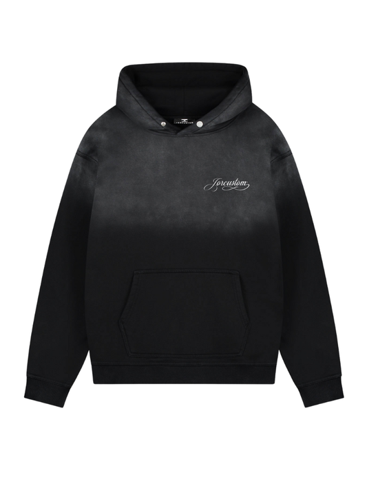 JorCustom Women Handscript Sunfade Oversized Hoodie - Black