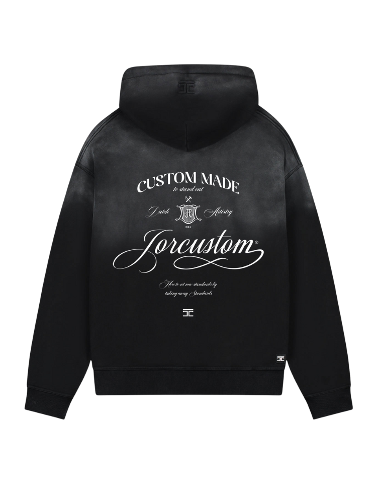 JorCustom Women Handscript Sunfade Oversized Hoodie - Black