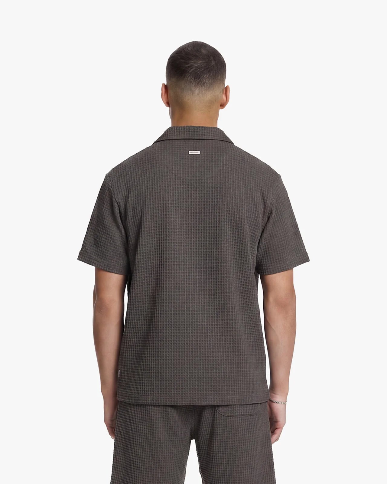 Croyez Initial Waffle Shirt - Washed Brown