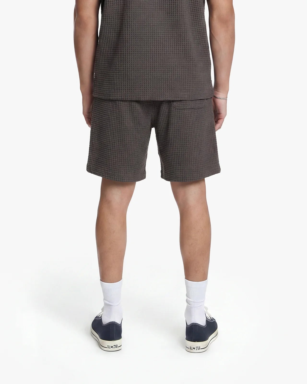 Croyez Initial Waffle Shorts - Washed Brown