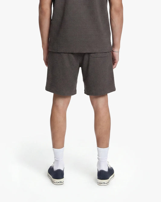 Croyez Initial Waffle Shorts - Washed Brown